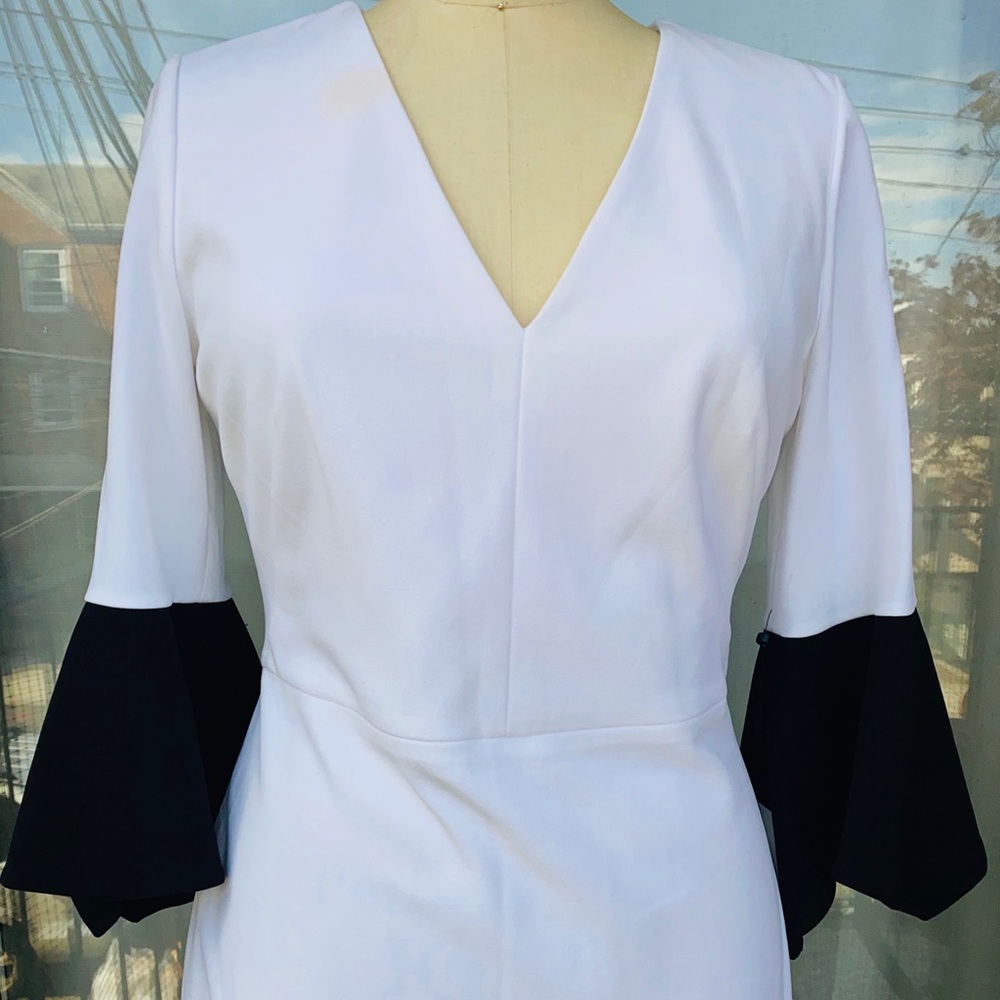 Calvin Klein Contrast Bell Sleeve Dress